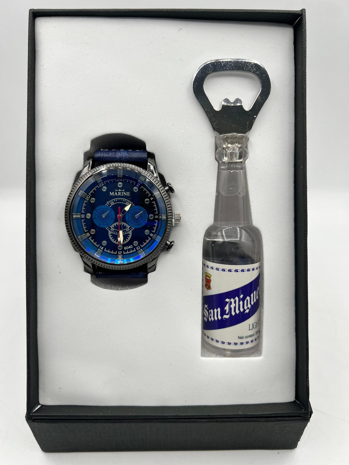 Kit Reloj Hombre Marine + Destapador