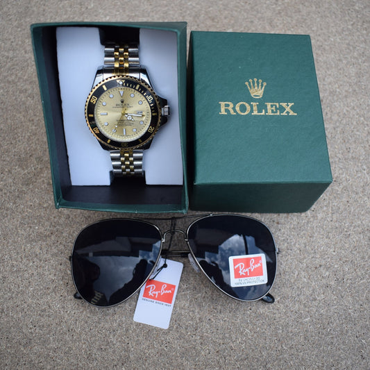 Rolex Submarine + Gafas Rayban Aviator